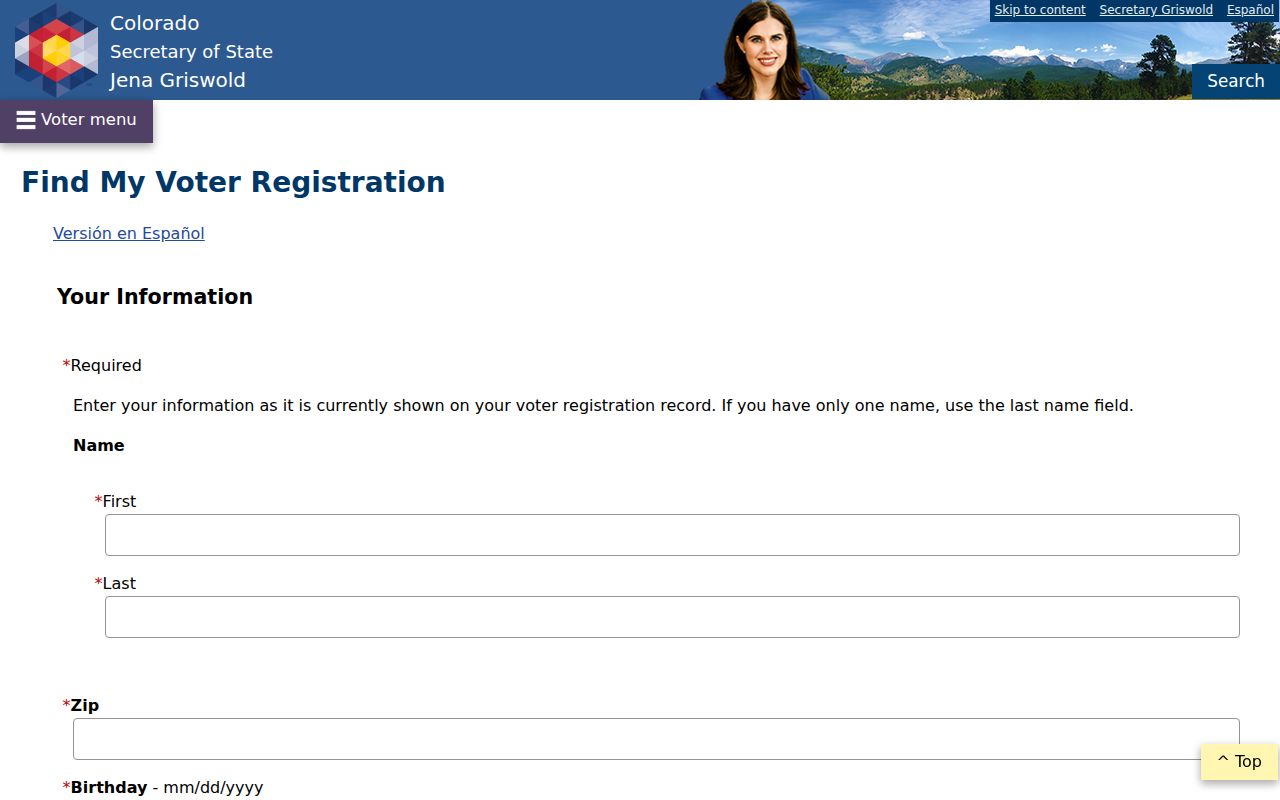 Evans residents directory view of Colorado voter lookup