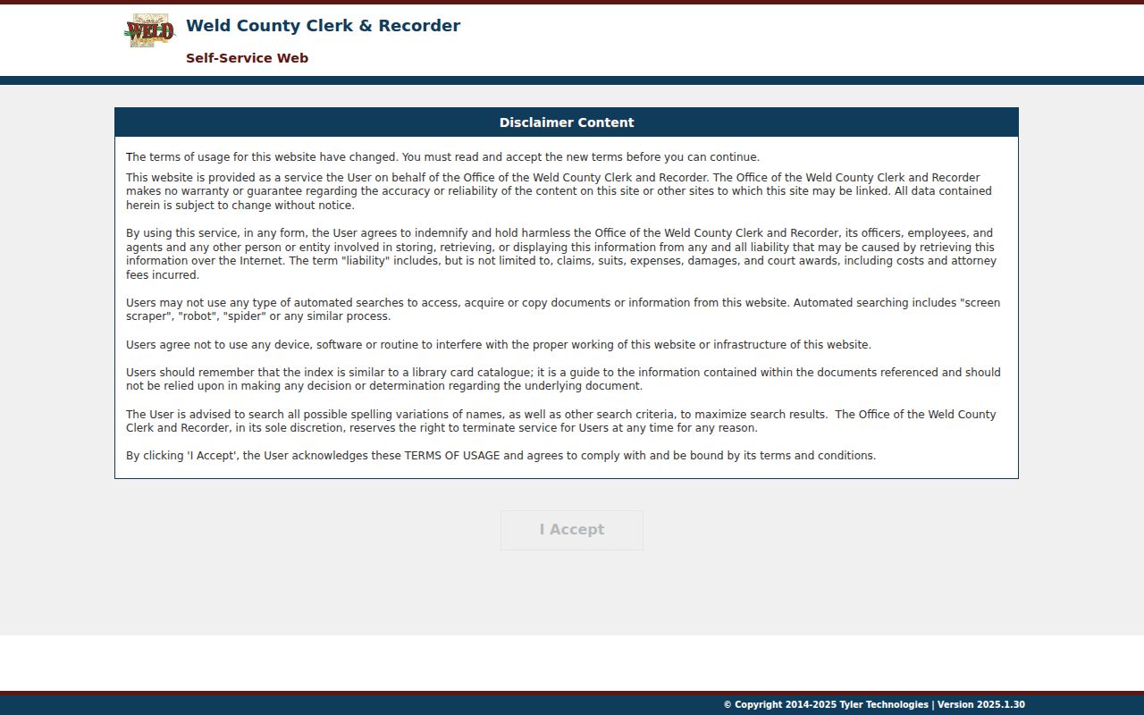 Evans street directory Weld County grantor and grantee search